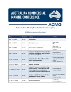 Cover of 2026 Australian Commercial Marine Conference program